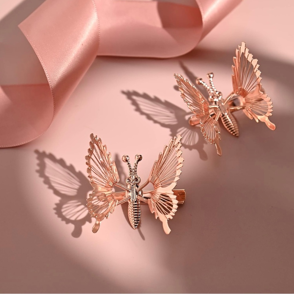 Rose Gold Butterfly Clips Pack of 4 Hair Accessories